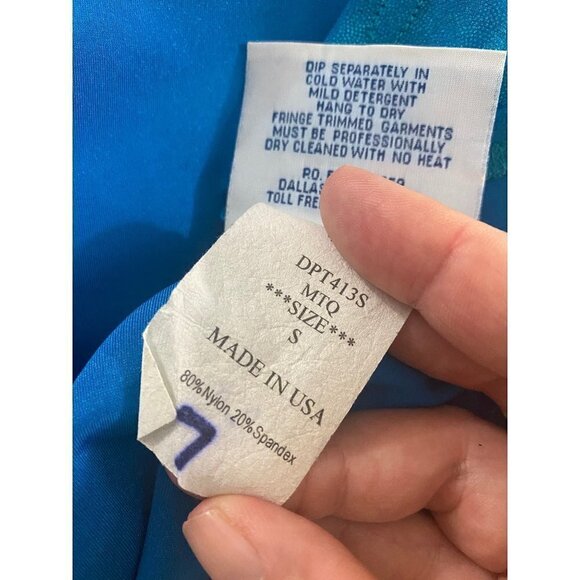 Cheerleader Danz Team Blue Shimmer Asymmentrical Cheer leading Top - Small - Picture 12 of 12